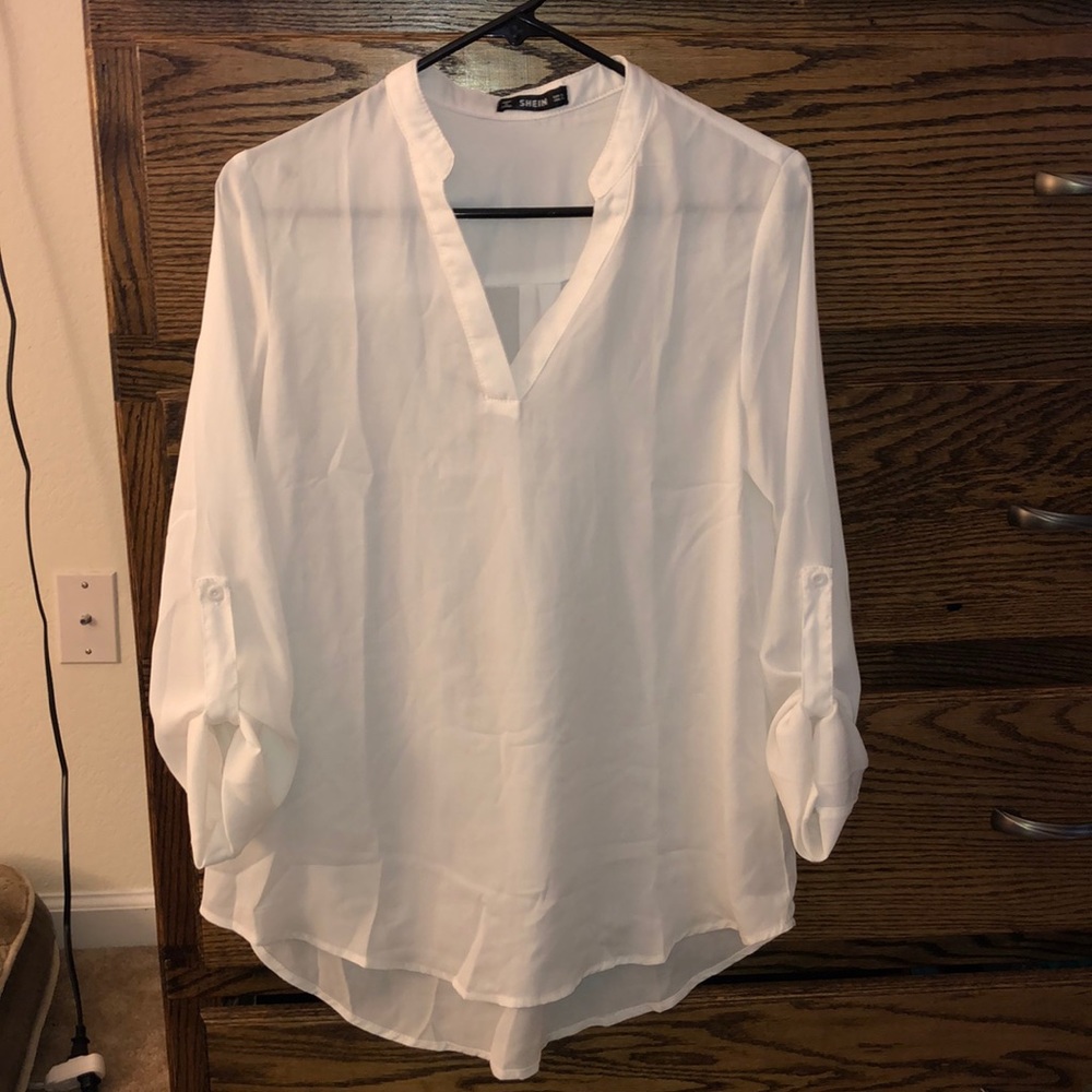 Sheer long sleeve tunic